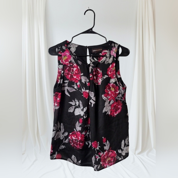 Dana Buchman Black Floral Tank - Picture 1 of 4